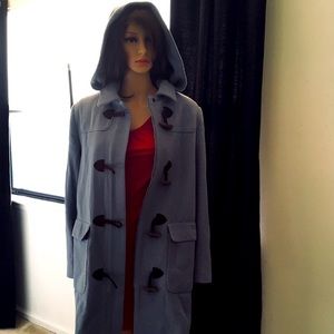 Talbots Powder Blue Hooded Wool Coat  Women’s 10